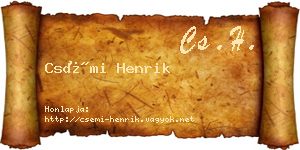 Csémi Henrik névjegykártya
